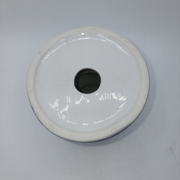 Blue White Ceramic Candle Holder Delft Style Hand‎ Painted Floral Design Pottery - Picture 2 of 3